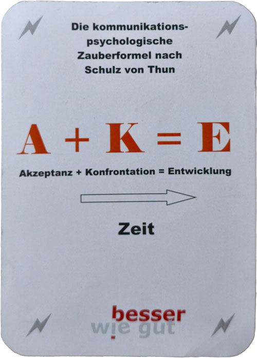 A + K = E Psychologische Zauberformel nach Schulz von Thun