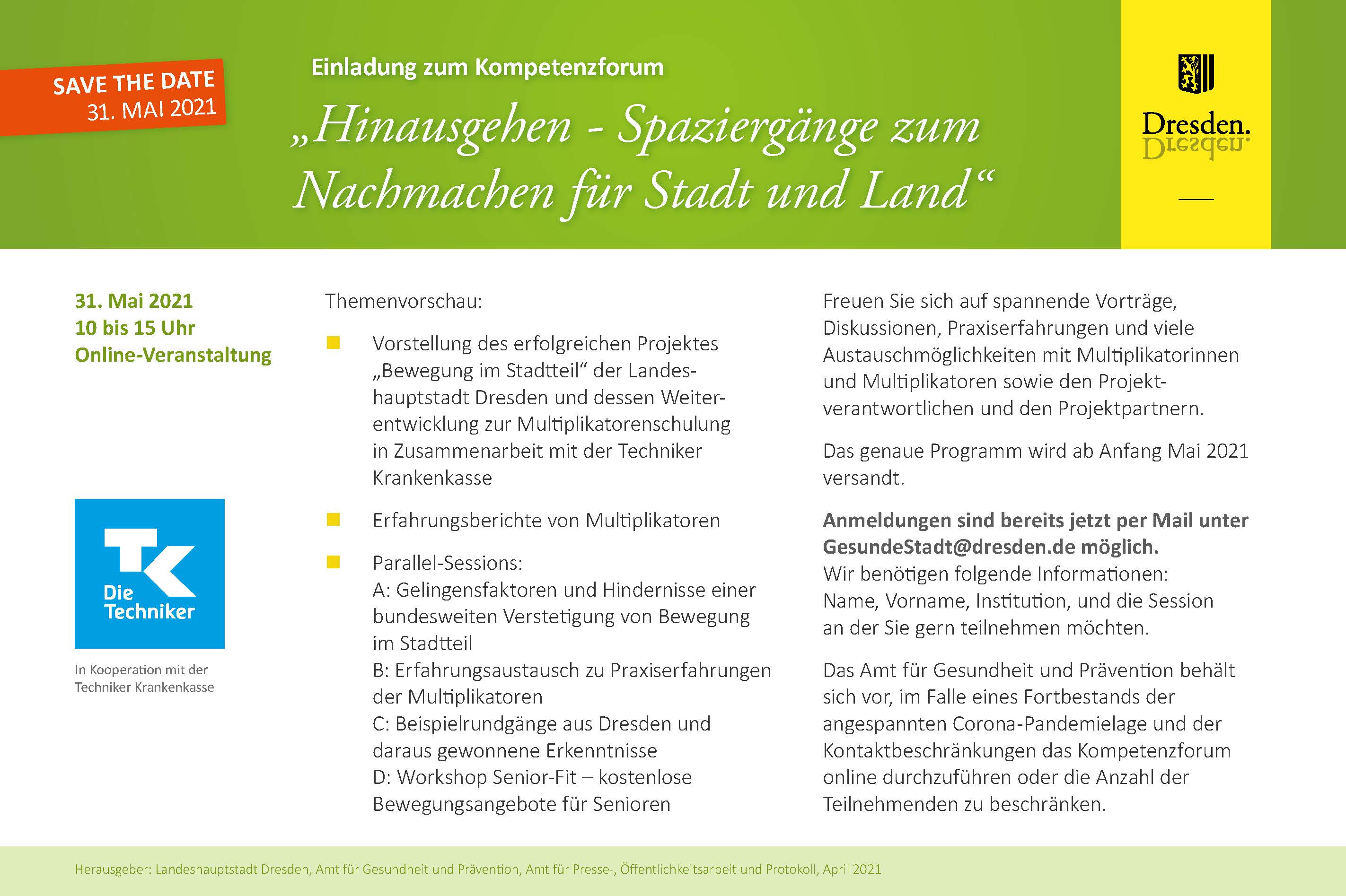 Einladung zum Kompetenzforum Bewegung im Stadtteil